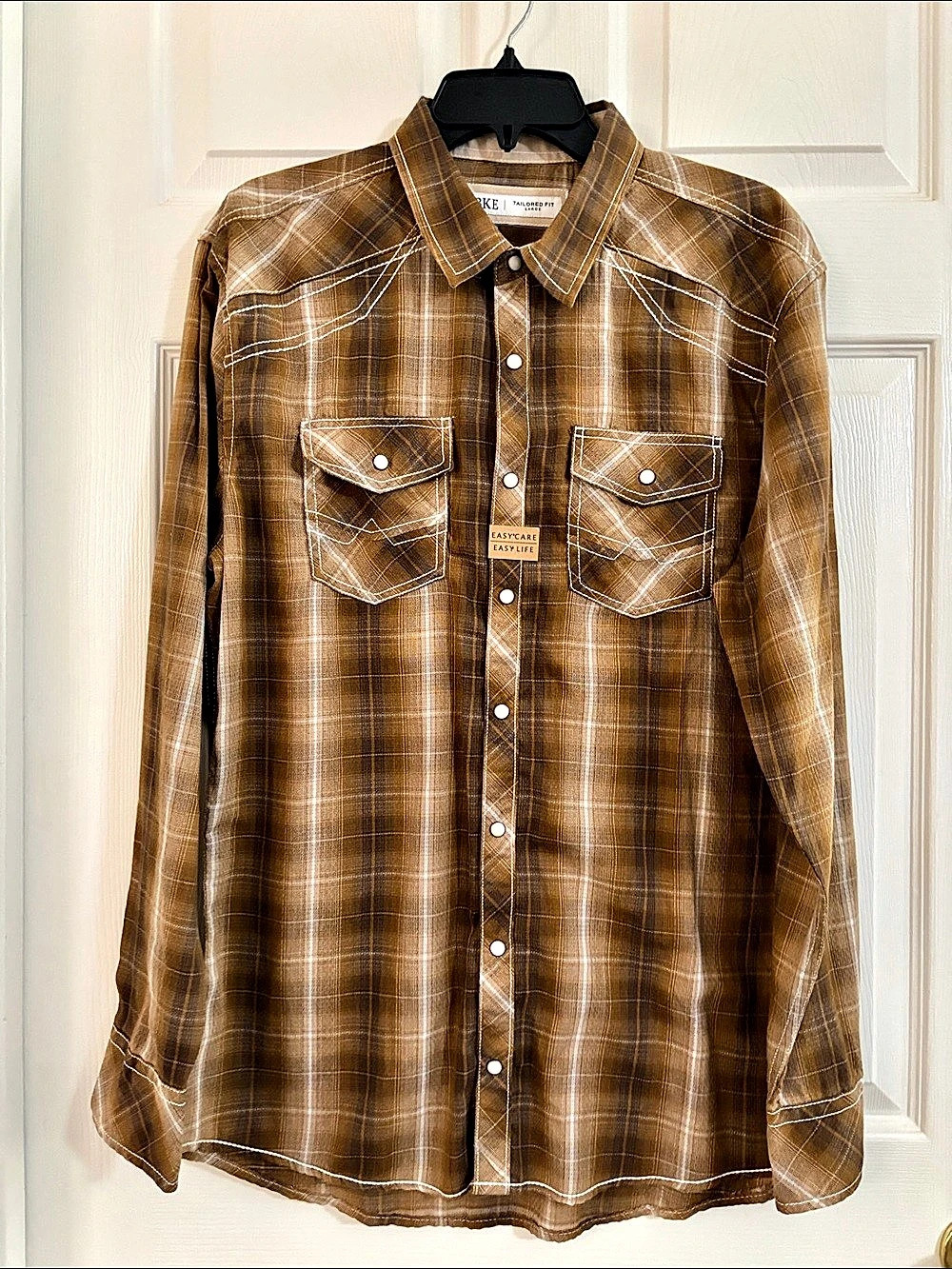 BKE Men's Plaid Snap-Front Shirt Size Large NWT